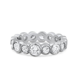 3 Carats Bezel Set Round Cut Lab Grown Diamond Wedding Band