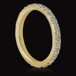 3 Carats Lab Grown Diamond 14K Yellow Gold Eternity Band