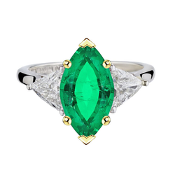 Genuine GIA Certified Emerald Gemstone Ring 3 ct