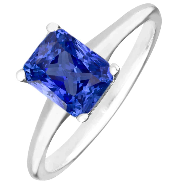 3ct Sapphire Radiant Cut Engagement Ring