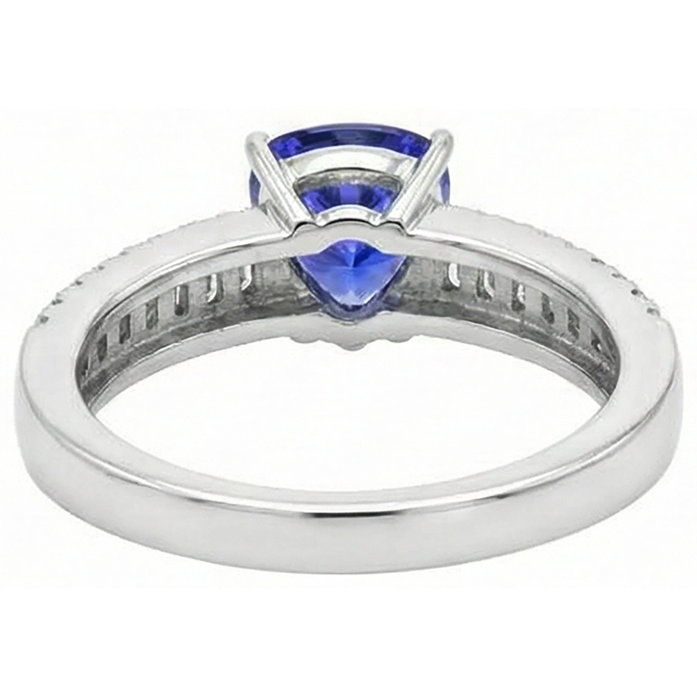 4.01 Ct Trillion Tanzanite Natural Earth Mined Diamond ( Not Lab Grown ) s Engagement Ring White Gold 14K