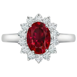 Natural Ruby Ring 4.25ct - White Gold 14K