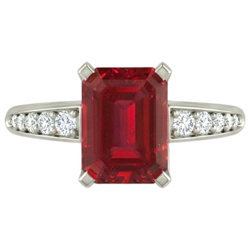 natural round ruby 4.35ct ring front view