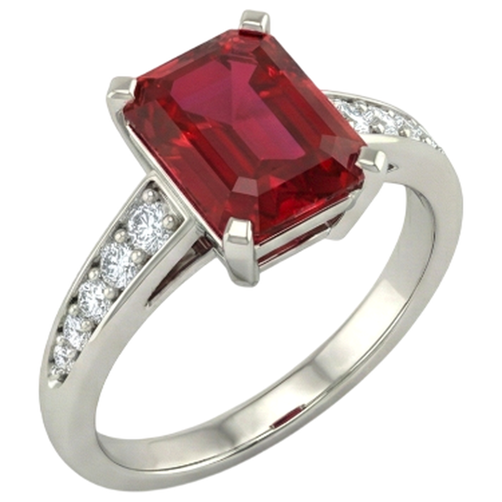 natural round ruby 4.35ct ring side angle