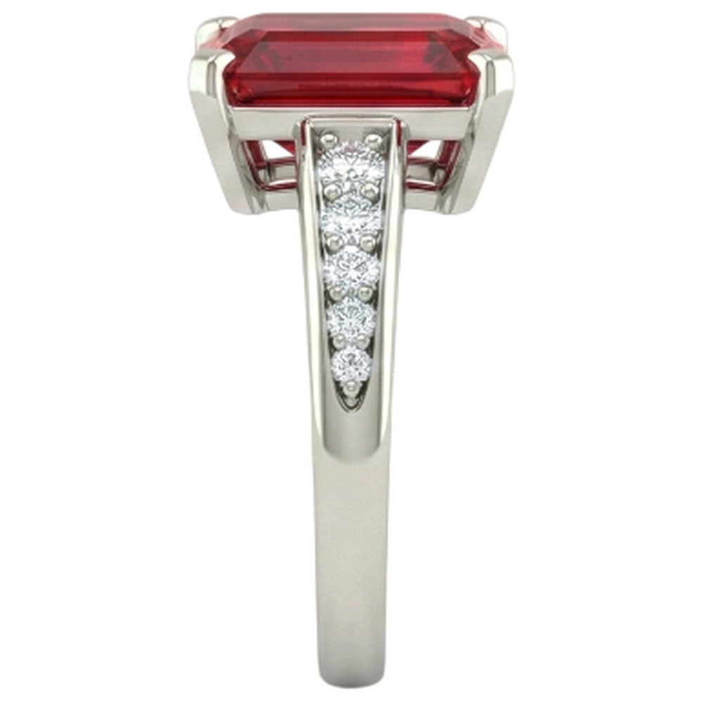 natural round ruby 4.35ct ring top view
