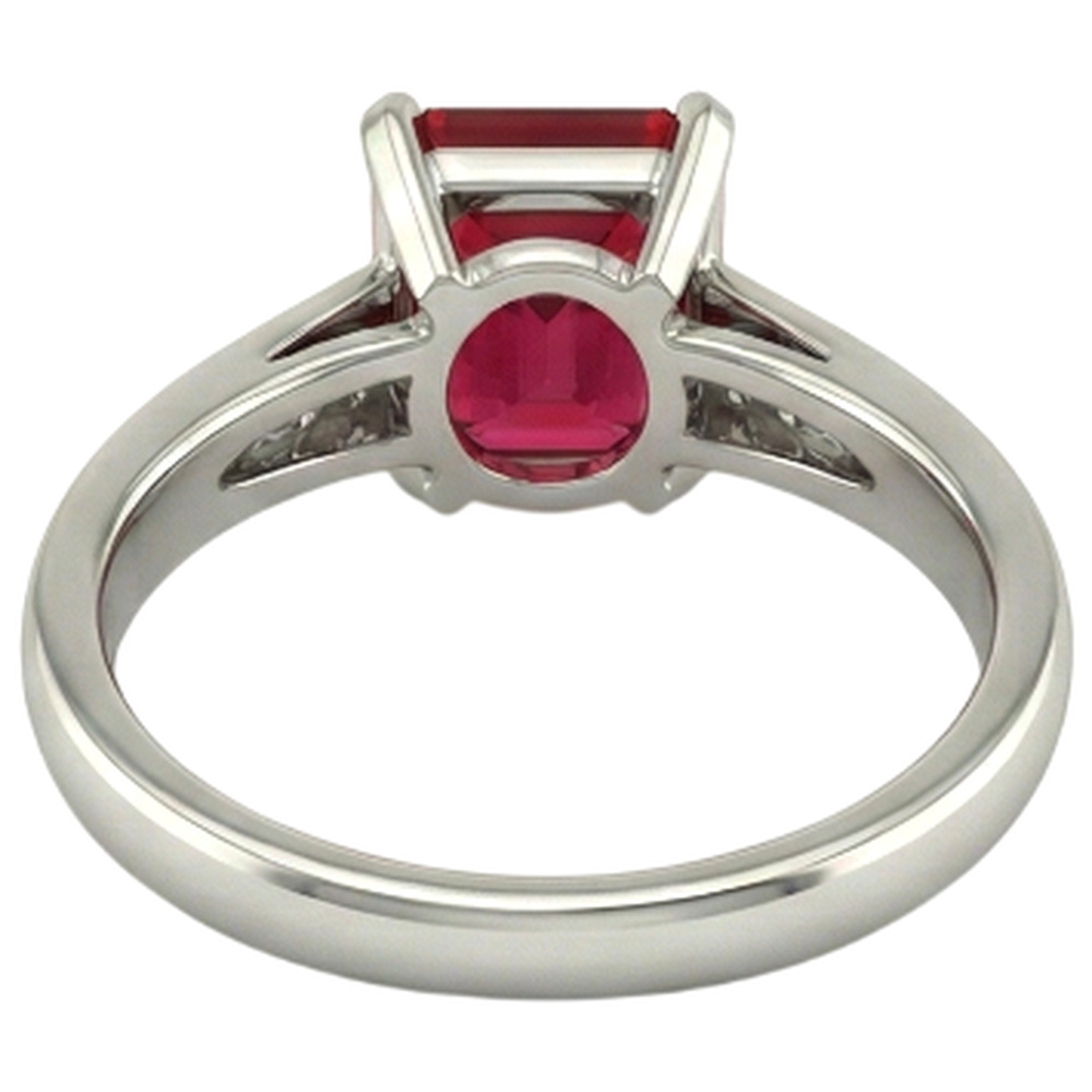 natural round ruby 4.35ct ring on white background