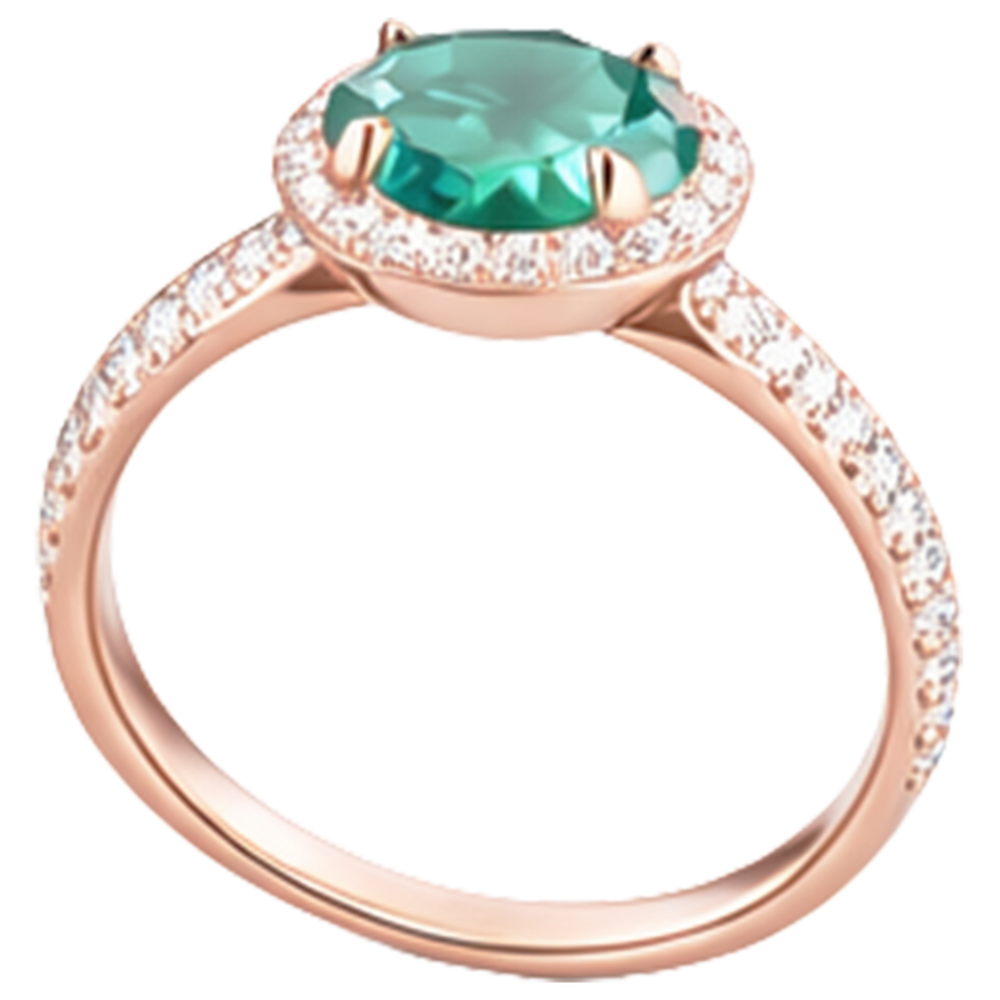 natural round emerald 4.40ct ring top view