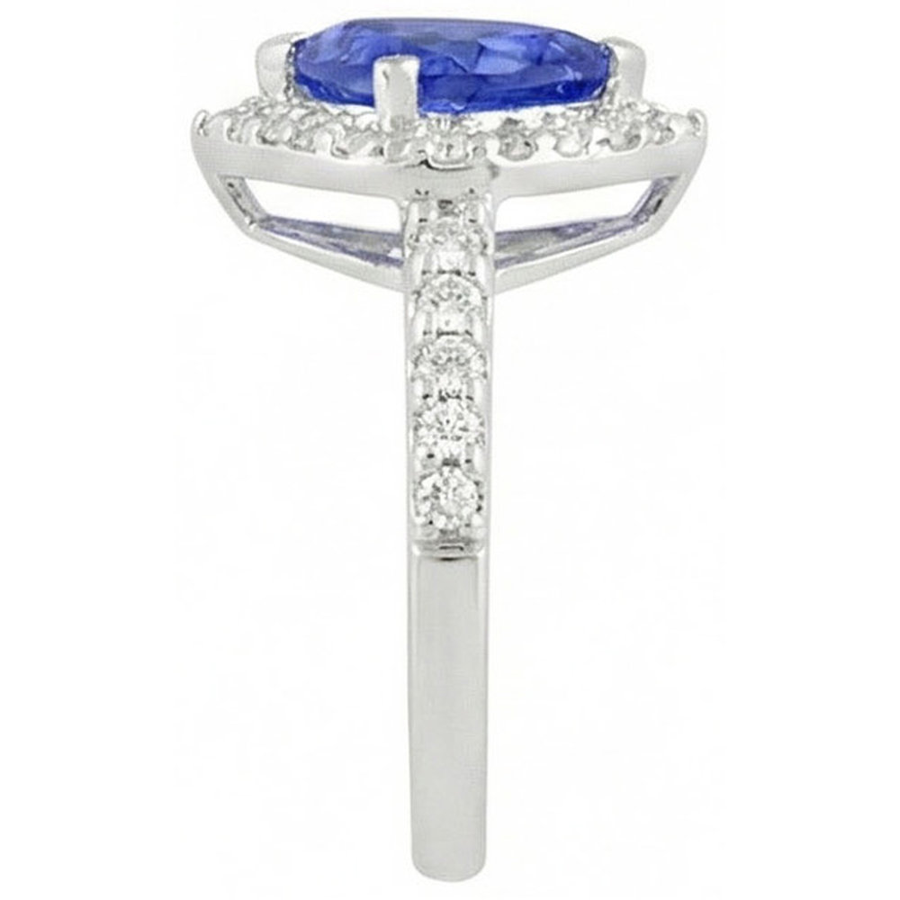4.45 Ct. Trillion Sri Lankan Sapphire Natural Earth Mined Diamond ( Not Lab Grown )  Ring Solitaire Accents