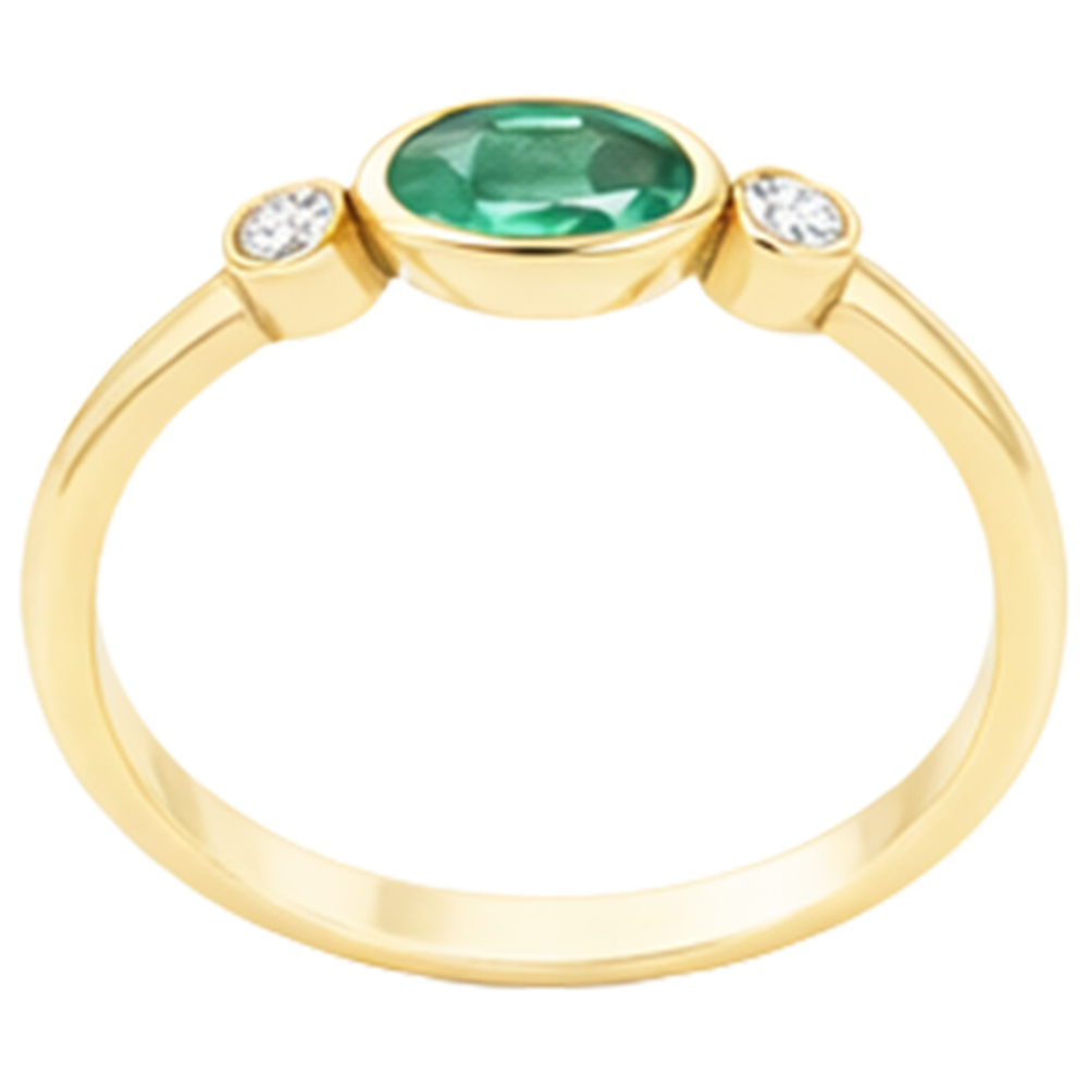 natural round emerald 4.50ct watch side angle