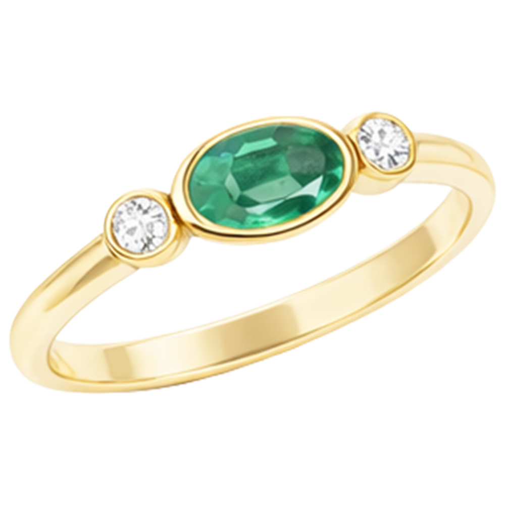 natural round emerald 4.50ct watch close up detail