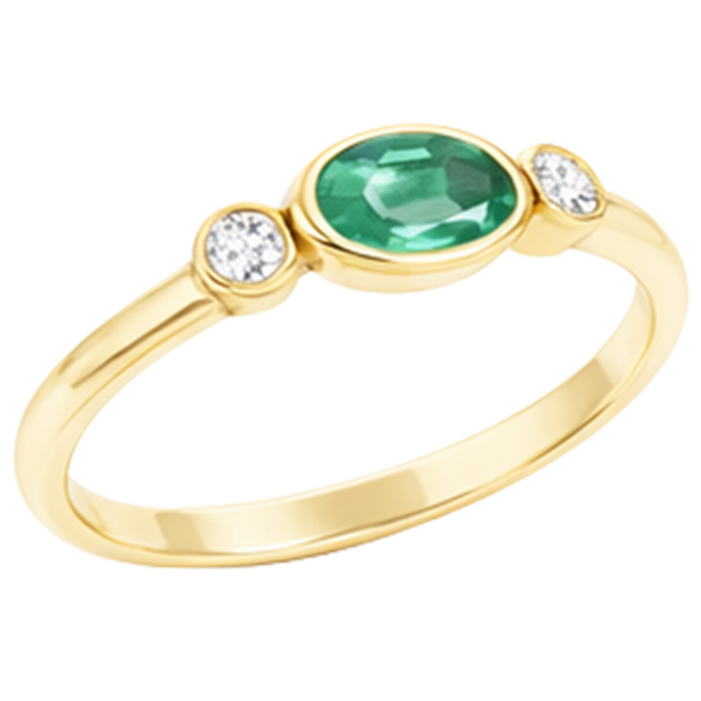 natural round emerald 4.50ct watch top view