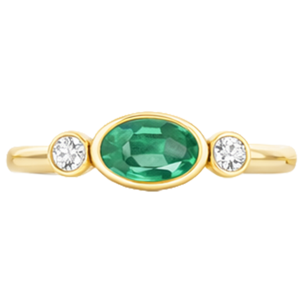 natural round emerald 4.50ct watch profile view