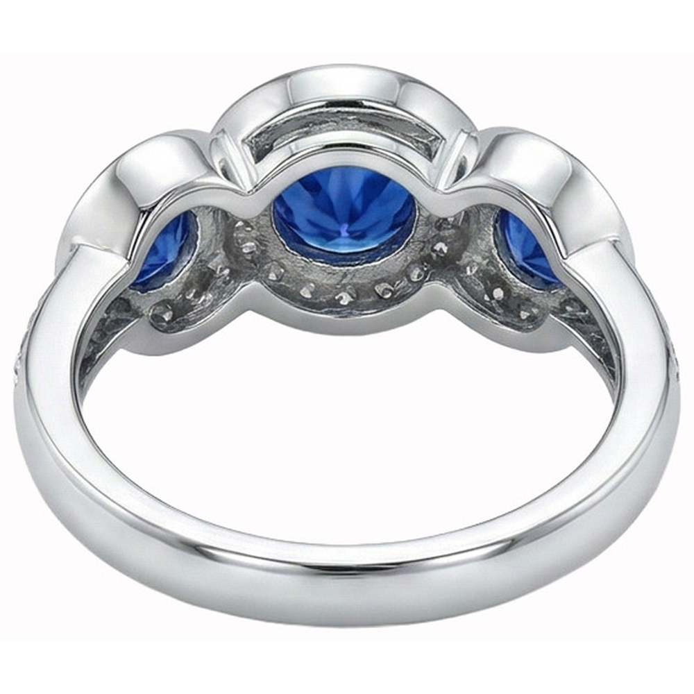 natural round sapphire 4.50ct ring profile view