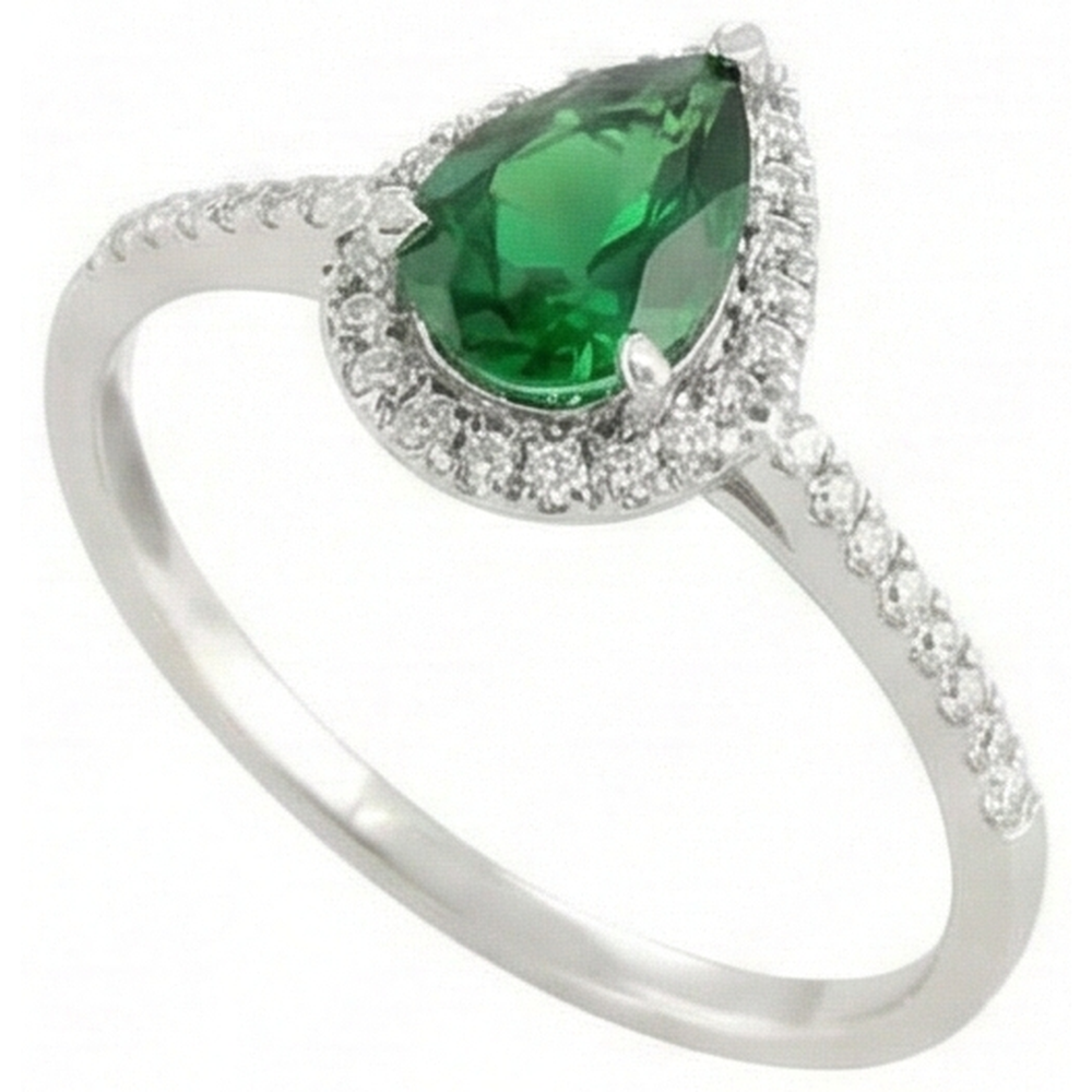 4.50 Carats Green Emerald With Natural Earth Mined Diamond ( Not Lab Grown ) s Ring White Gold 14K