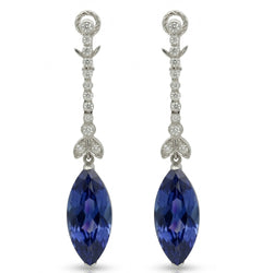 Natural Sapphire Earring 4.50ct - White Gold 14K