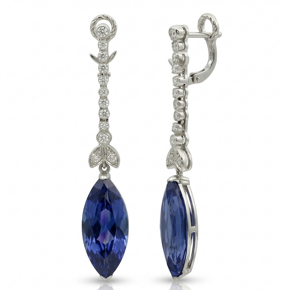 natural round sapphire 4.50ct earring side angle