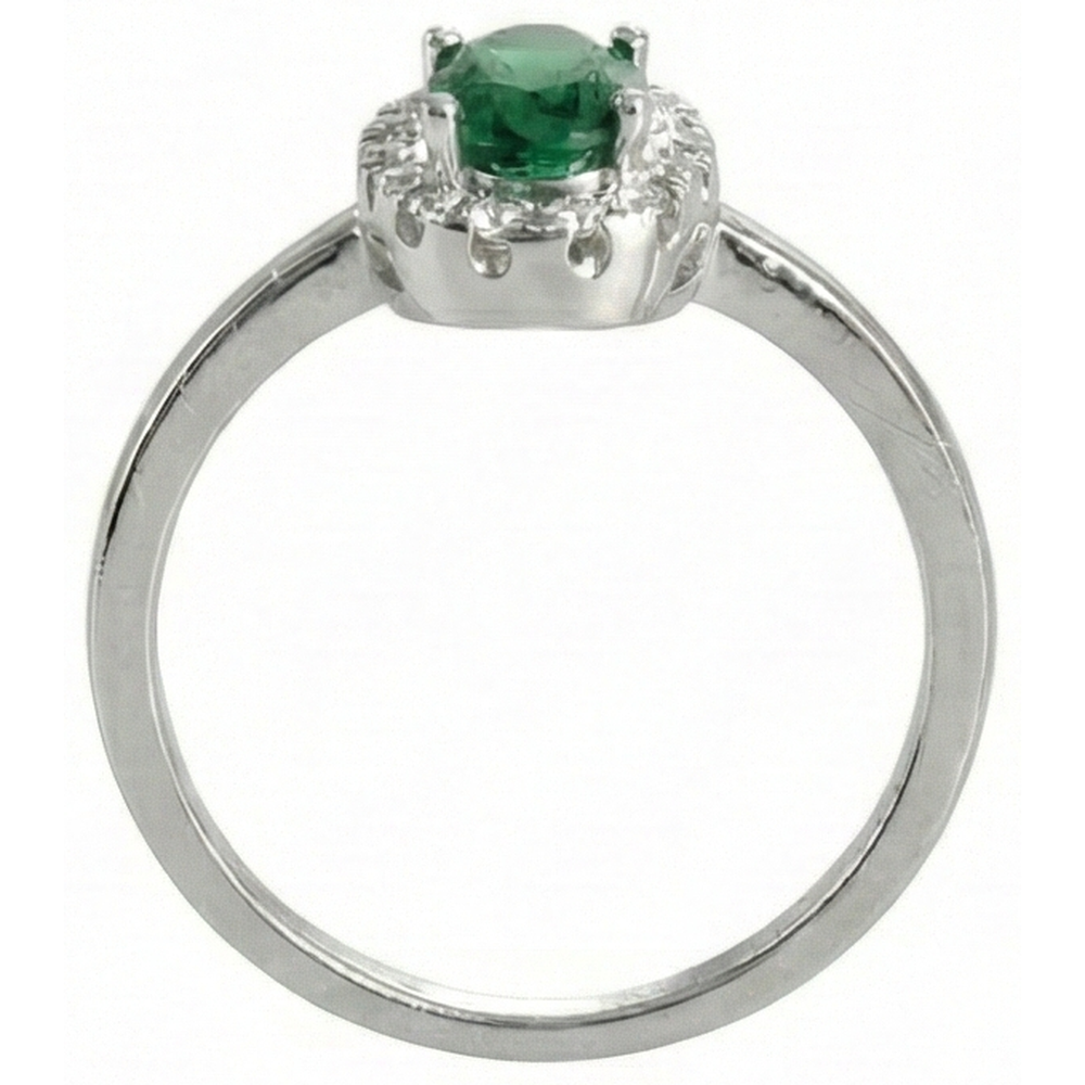 natural round emerald 4.50ct ring top view