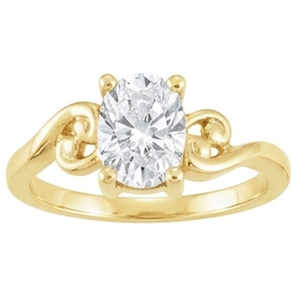 Fine Diamond Solitaire Ring 4.50-ct 14K Yellow Gold – side view