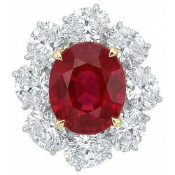 4.50 Carats Red Ruby With Natural Earth Mined Diamond ( Not Lab Grown ) s Ring Flower Style Jewelry New