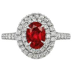 Natural Ruby Ring 4.50ct - White Gold 14K