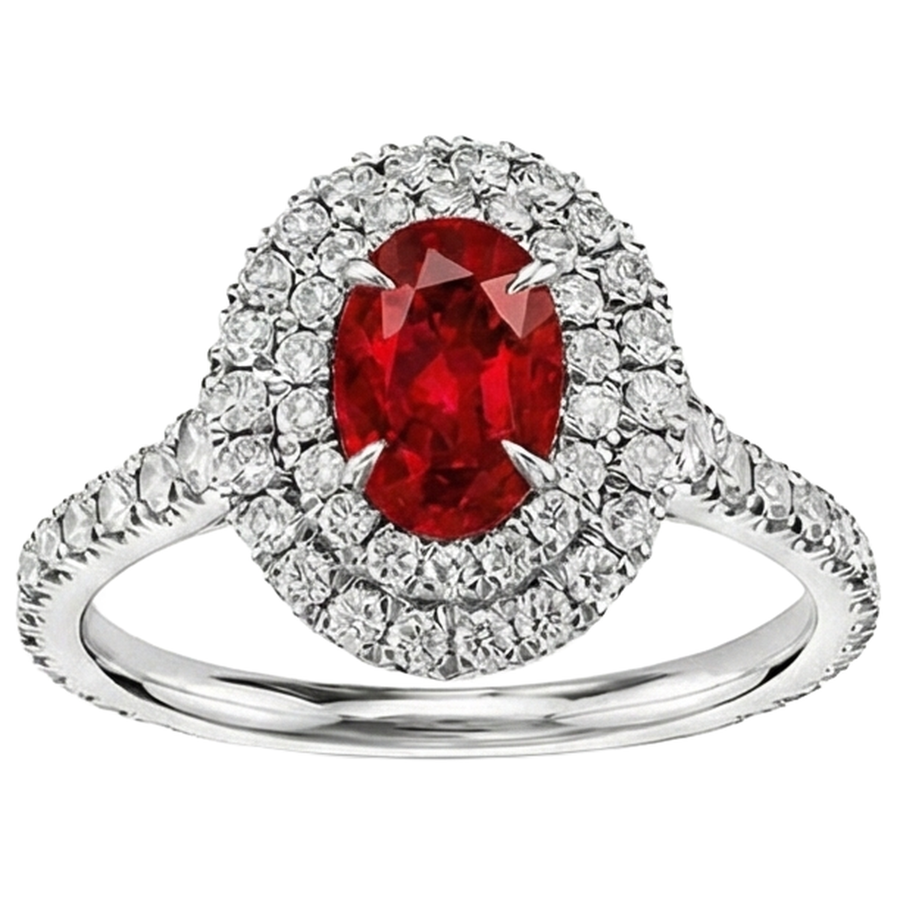 natural round ruby 4.50ct ring side angle
