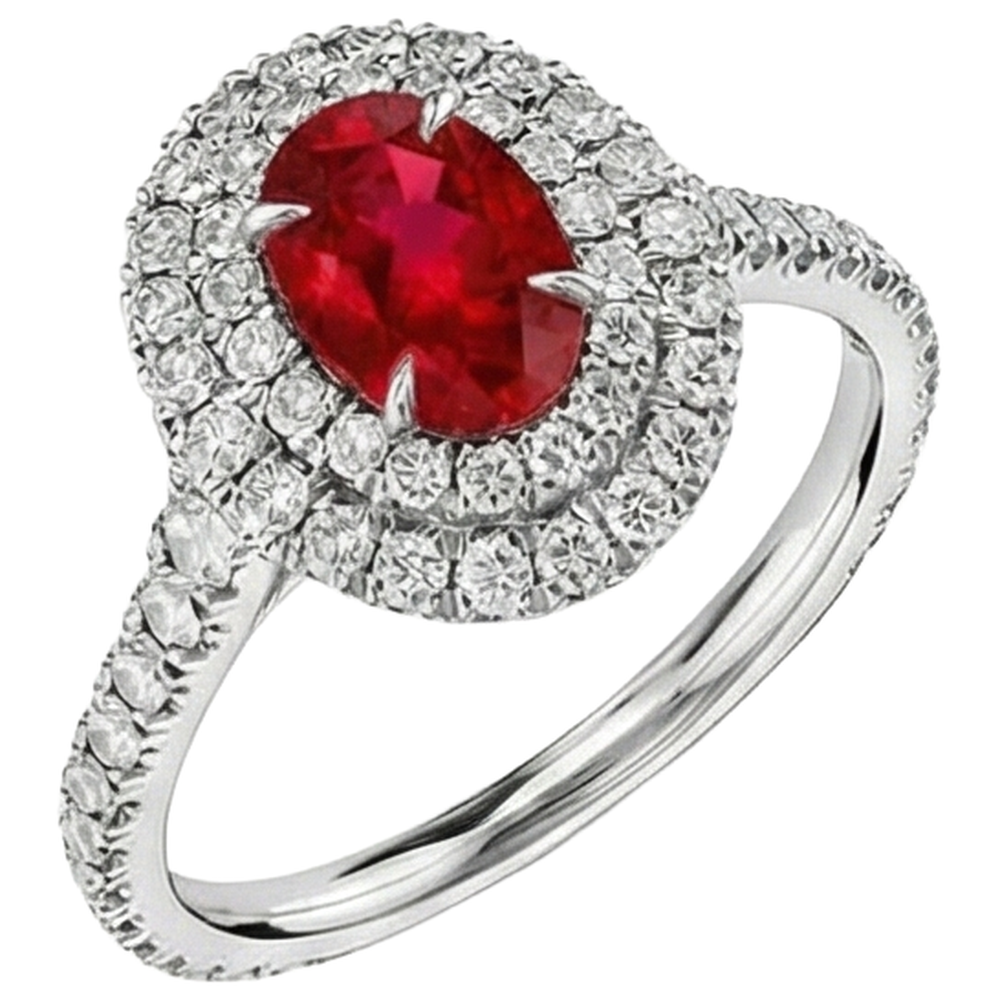 natural round ruby 4.50ct ring top view