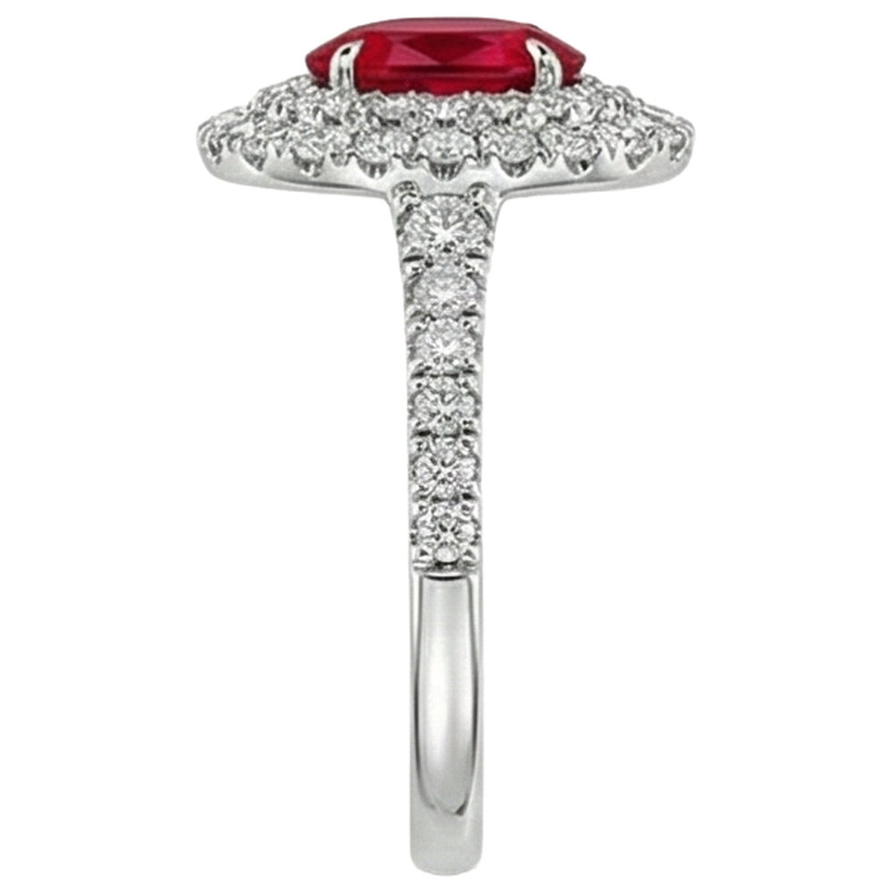 natural round ruby 4.50ct ring profile view
