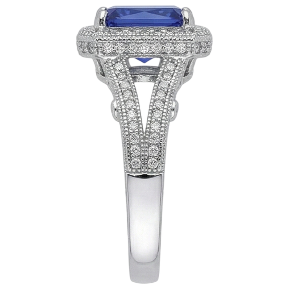 4.51 Carats Natural Earth Mined Diamond ( Not Lab Grown ) s Tanzanite Antique Style Ring Gold White