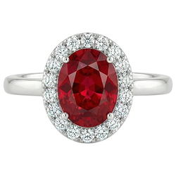 Natural Ruby Ring 4.55ct - White Gold 14K