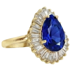 Natural Sapphire Ring 4.70ct - Yellow Gold 14K