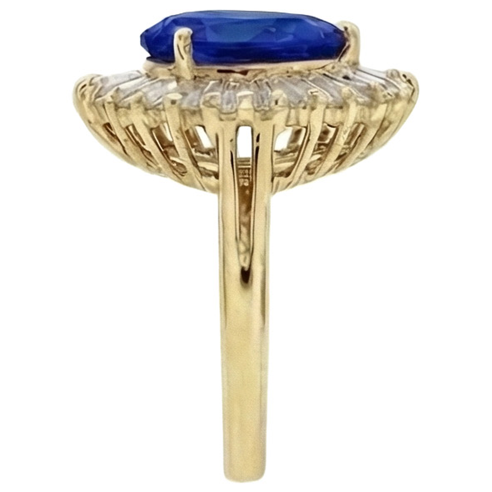 natural pear sapphire 4.70ct ring profile view