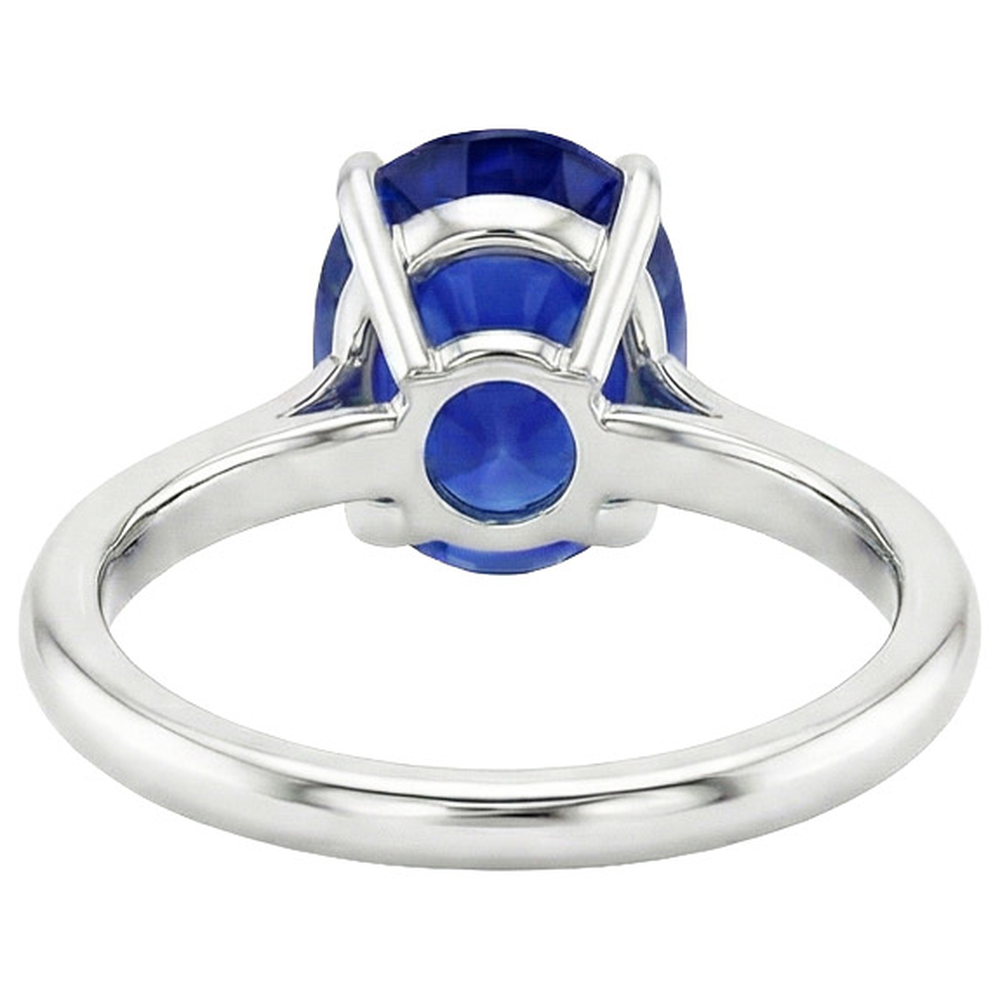 4 Carat Oval Cut Sapphire Engagement Ring