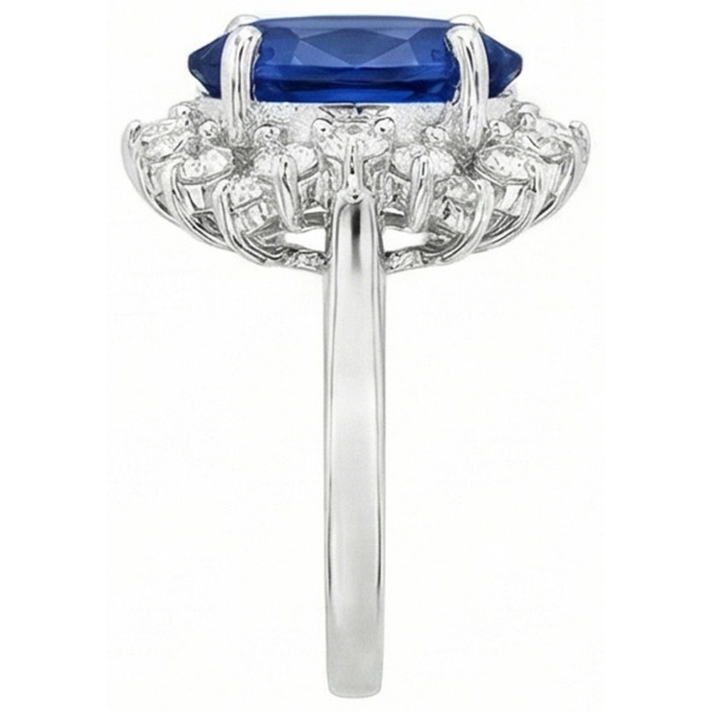 4 Carat Sri Lanka Sapphire Round Natural Earth Mined Diamond ( Not Lab Grown ) s Engagement Ring Gold 14K