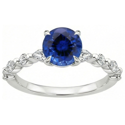 Natural Sapphire Ring 4ct - White Gold 14K