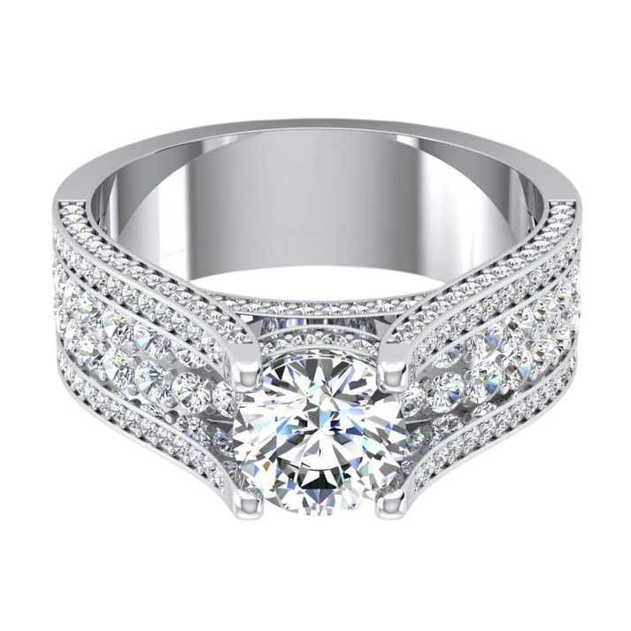 4 Carats Ladies Real Natural Earth Mined Diamond ( Not Lab Grown ) Engagement Ring Gold 14K