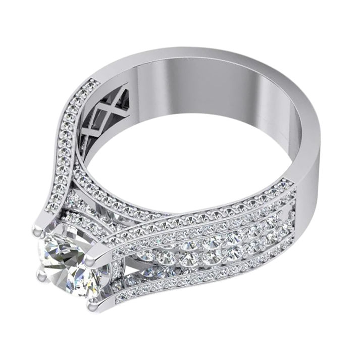 4 Carats Ladies Real Natural Earth Mined Diamond ( Not Lab Grown ) Engagement Ring Gold 14K