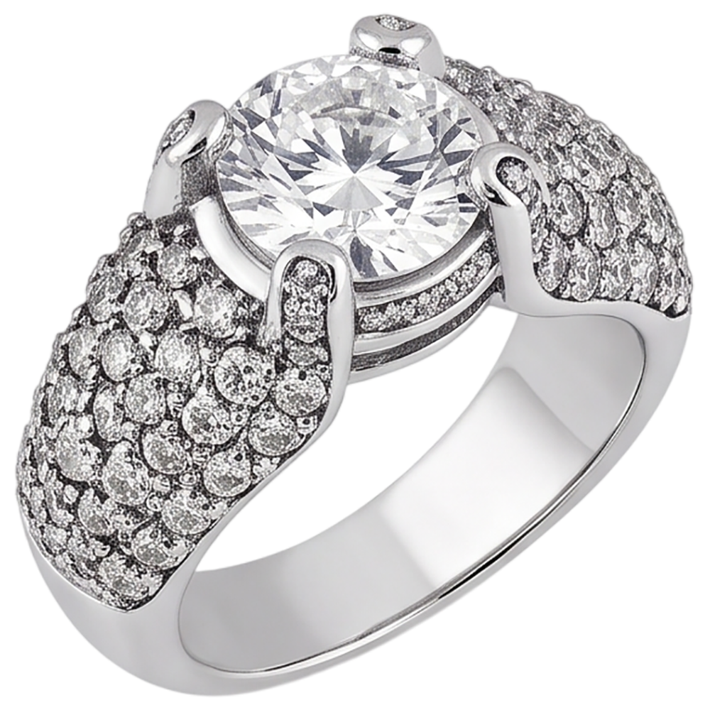 4 Carats Real Natural Earth Mined Diamond ( Not Lab Grown ) White Gold 14K Engagement Ring