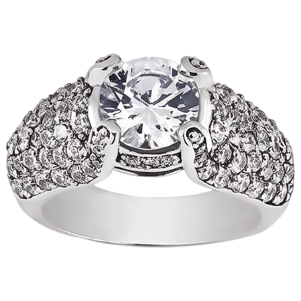 4 Carats Real Natural Earth Mined Diamond ( Not Lab Grown ) White Gold 14K Engagement Ring