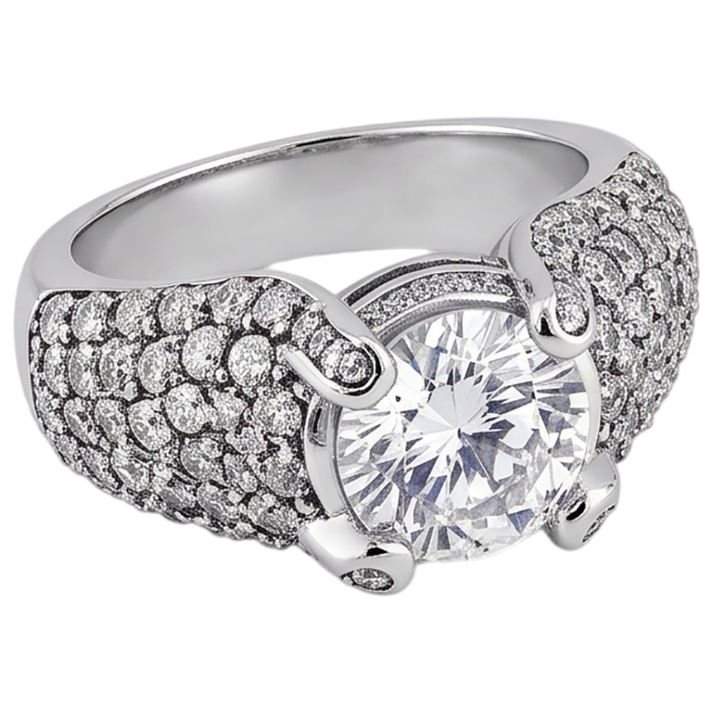 4 Carats Real Natural Earth Mined Diamond ( Not Lab Grown ) White Gold 14K Engagement Ring