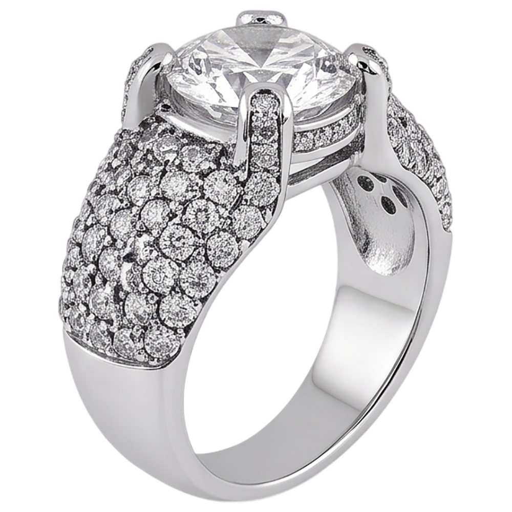 4 Carats Real Natural Earth Mined Diamond ( Not Lab Grown ) White Gold 14K Engagement Ring