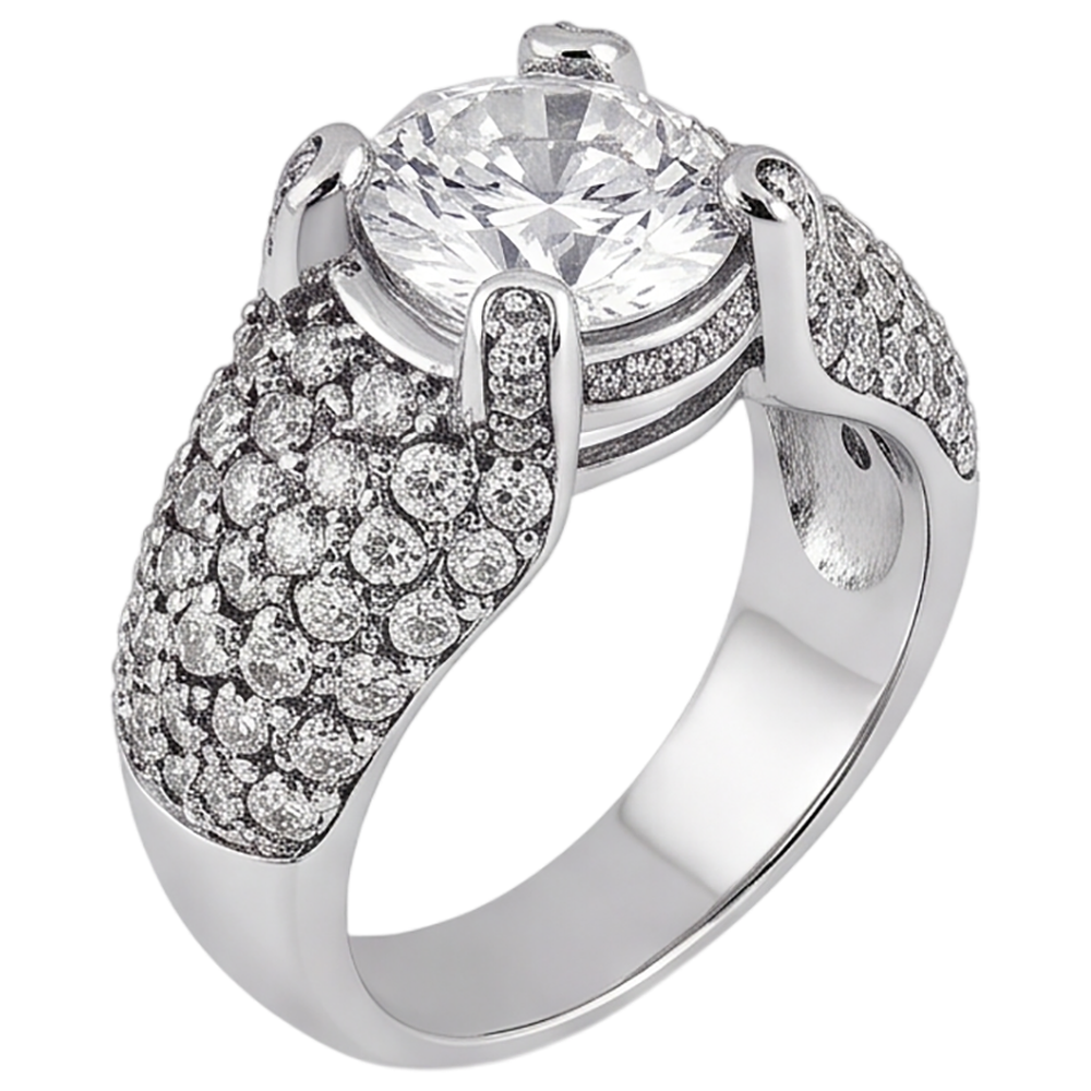 4 Carats Real Natural Earth Mined Diamond ( Not Lab Grown ) White Gold 14K Engagement Ring