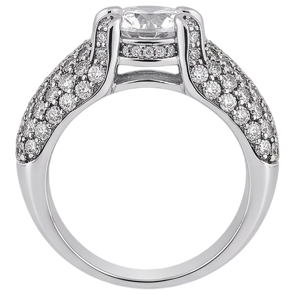 4 Carats Real Natural Earth Mined Diamond ( Not Lab Grown ) White Gold 14K Engagement Ring