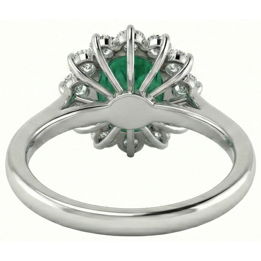 natural round emerald 4ct ring with diamond accents