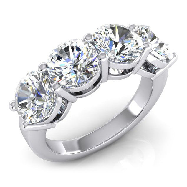 4 Stone Round Natural Earth Mined Diamond ( Not Lab Grown ) Ring