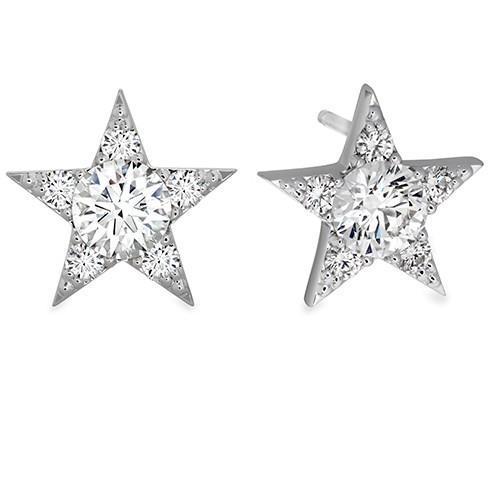 4.00 Ct Round Cut Genuine Diamonds Women Star Studs Earrings White Gold 14K