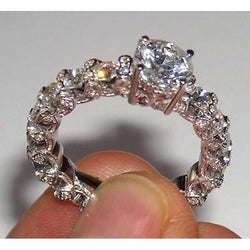 4.01 Carats Genuine Diamond Engagement Ring White Gold 14K