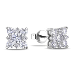 4.20 Carats Round Cut Gorgeous Natural Diamonds Lady Studs Earring White Gold