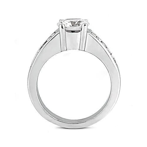 4.25 Carat Round Real Diamond Engagement Ring 