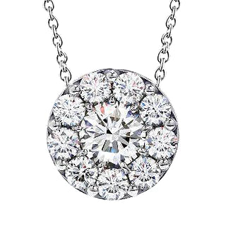 4.25 Carats Brilliant Cut Real Diamonds Necklace Pendant White Gold 14K