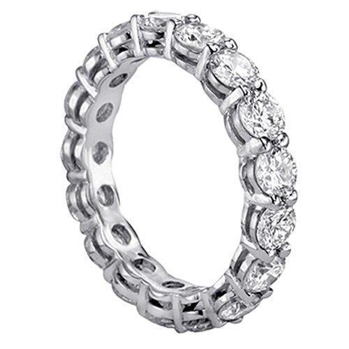 4.25 Ct. Round Real Diamond Women Wedding Band White Gold 14K